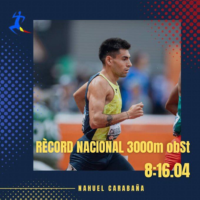 Nahuel Carabaña, nou rècord nacional dels 3.000 obstacles.