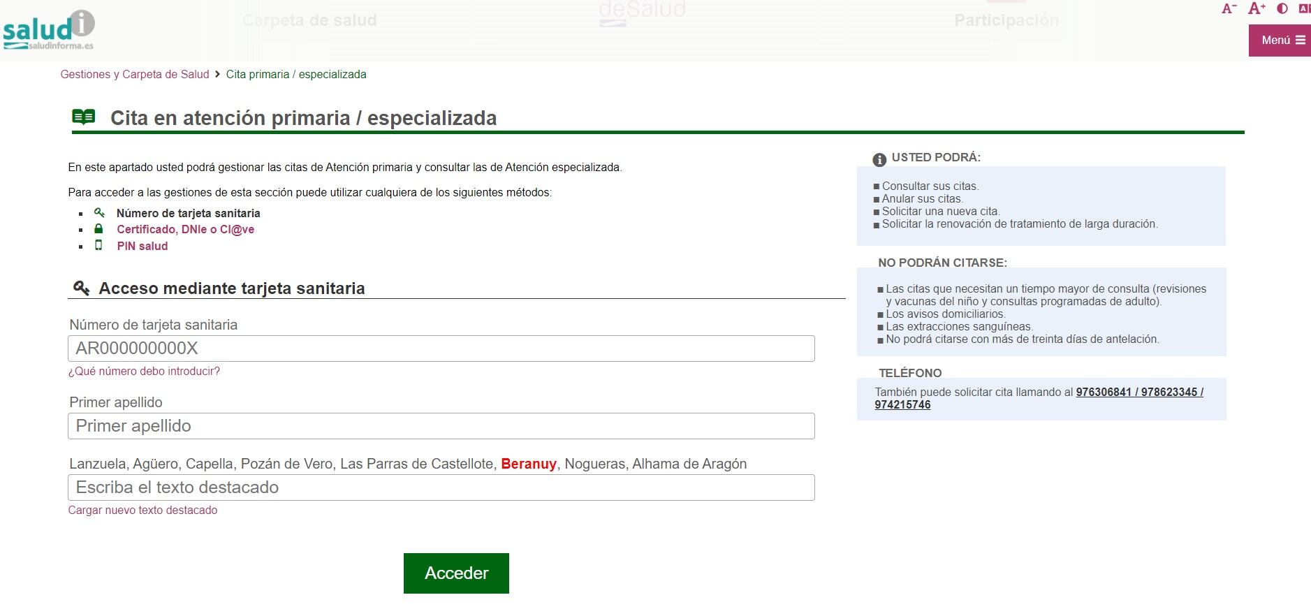 Portal Salud Informa del Gobierno de Aragón
