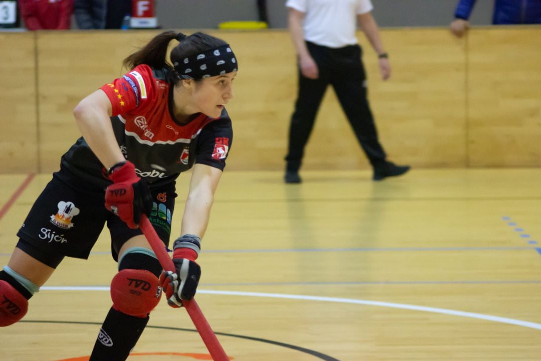 María Sanjurjo durante un partido.