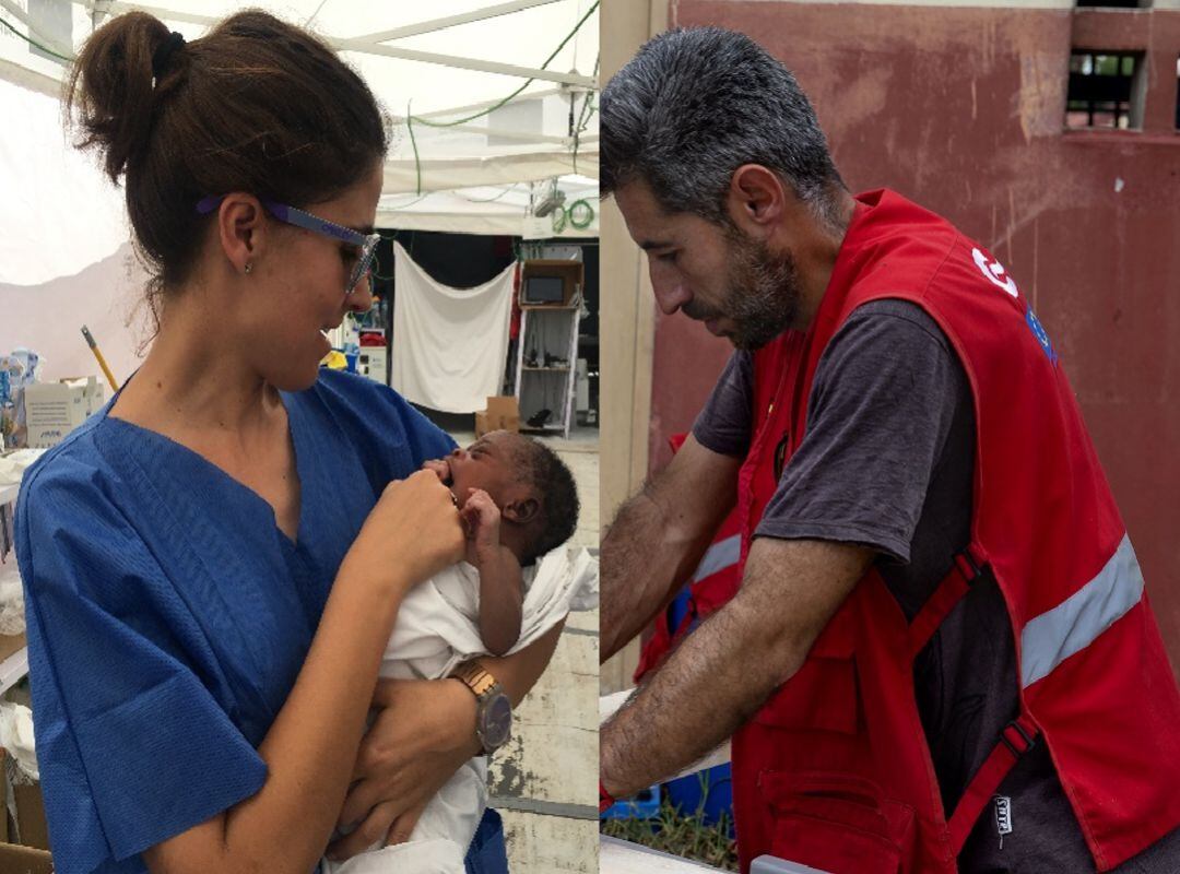 Ana Belén Palomino y Rafael Dorado en el operativo START en Mozambique.