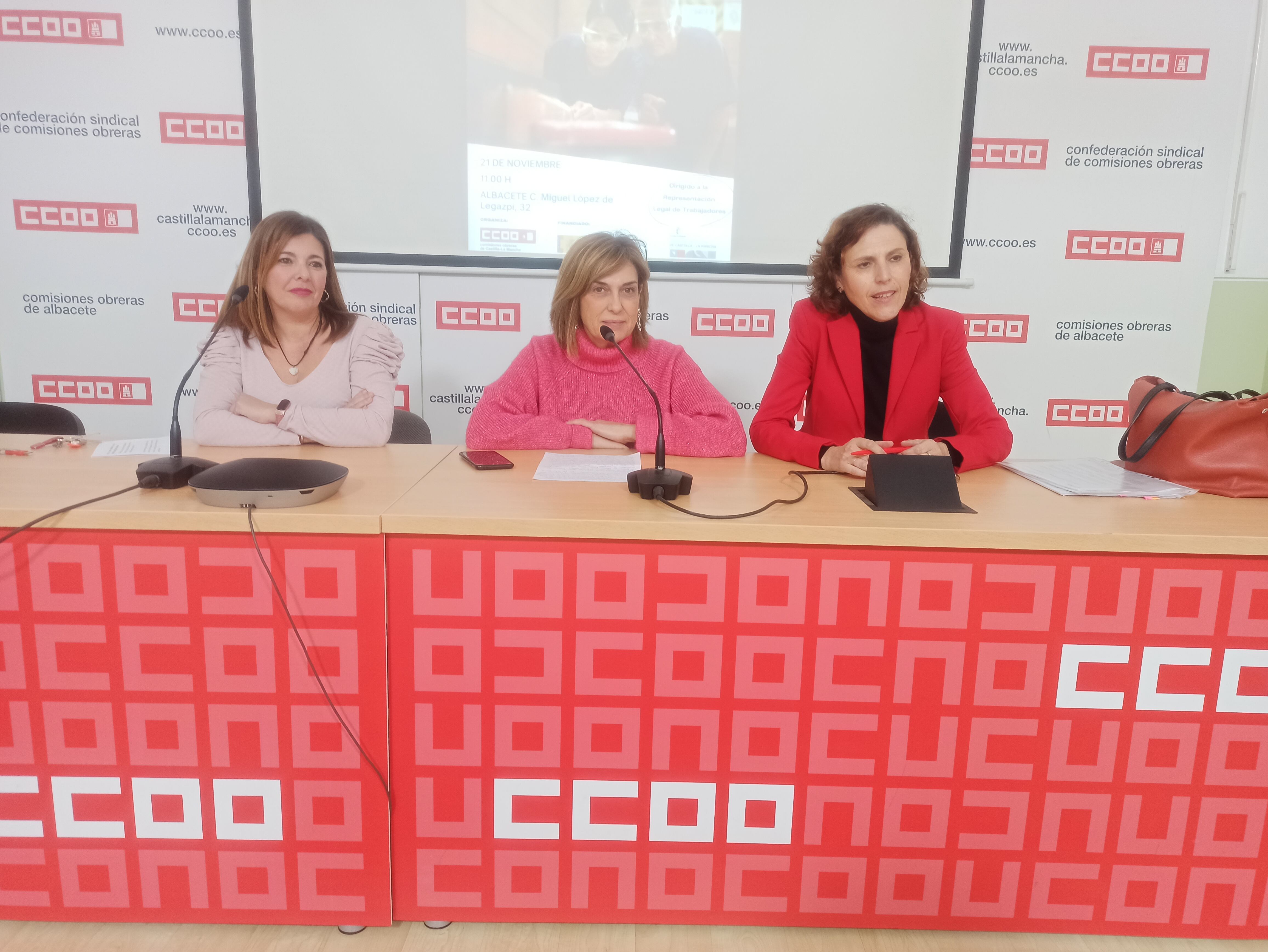Las representantes del sindicato de CCOO en el ámbito de Formación | Imagen: Pedro Miguel González