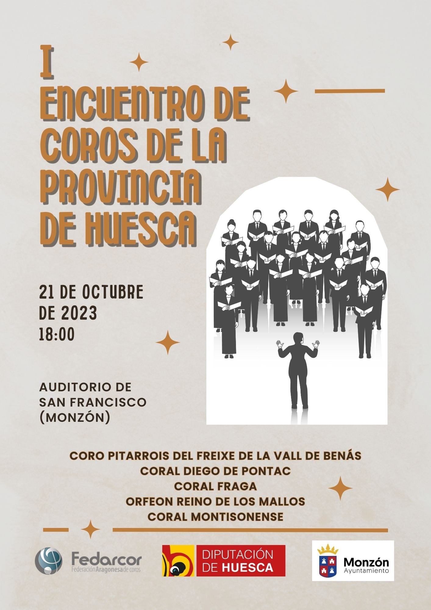 Cartel del &quot;Encuentro de Coros de la Provincia de Huesca&quot;