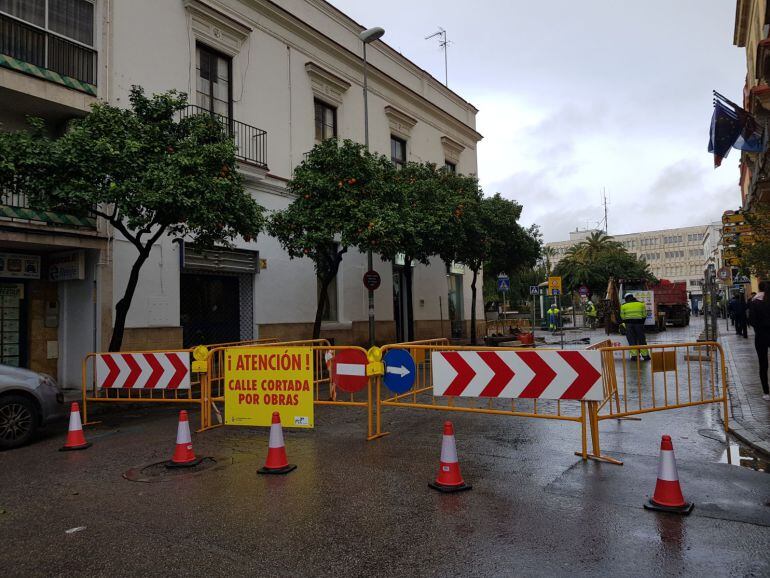Imagen de los cortes del tráfico en la plaza de Las Angustias