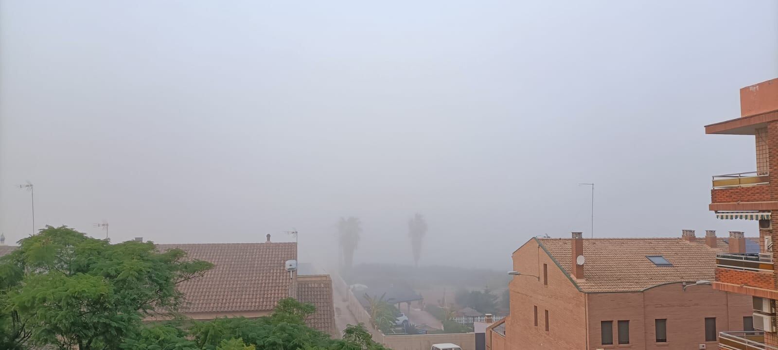 Imagen de la niebla del domingo tarde en València