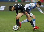 -FOTODELDÍA- GRAF2059.- Leganés, 31/01/2018.- El centrocampista del Leganés, Julián Omar Ramos (d), pelea por el balón ante el delantero del Sevilla, Manuel Agudo &quot;Nolito&quot;, durante el encuentro correspondiente a la ida de las semifinales de la Copa del Rey disputado esta noche en el estadio de Butarque, en la localidad madrileña. EFE / Javier Lizón.