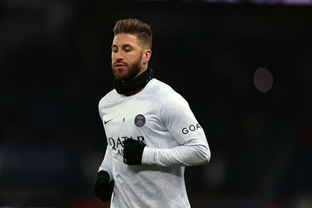 Sergio Ramos, antes de un partido contra el PSG.