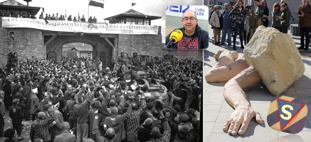 Guardia ha incluido a la fotografía un triangulo azul con una "S" que era el distintivo de los españoles recluidos en Mauthausen