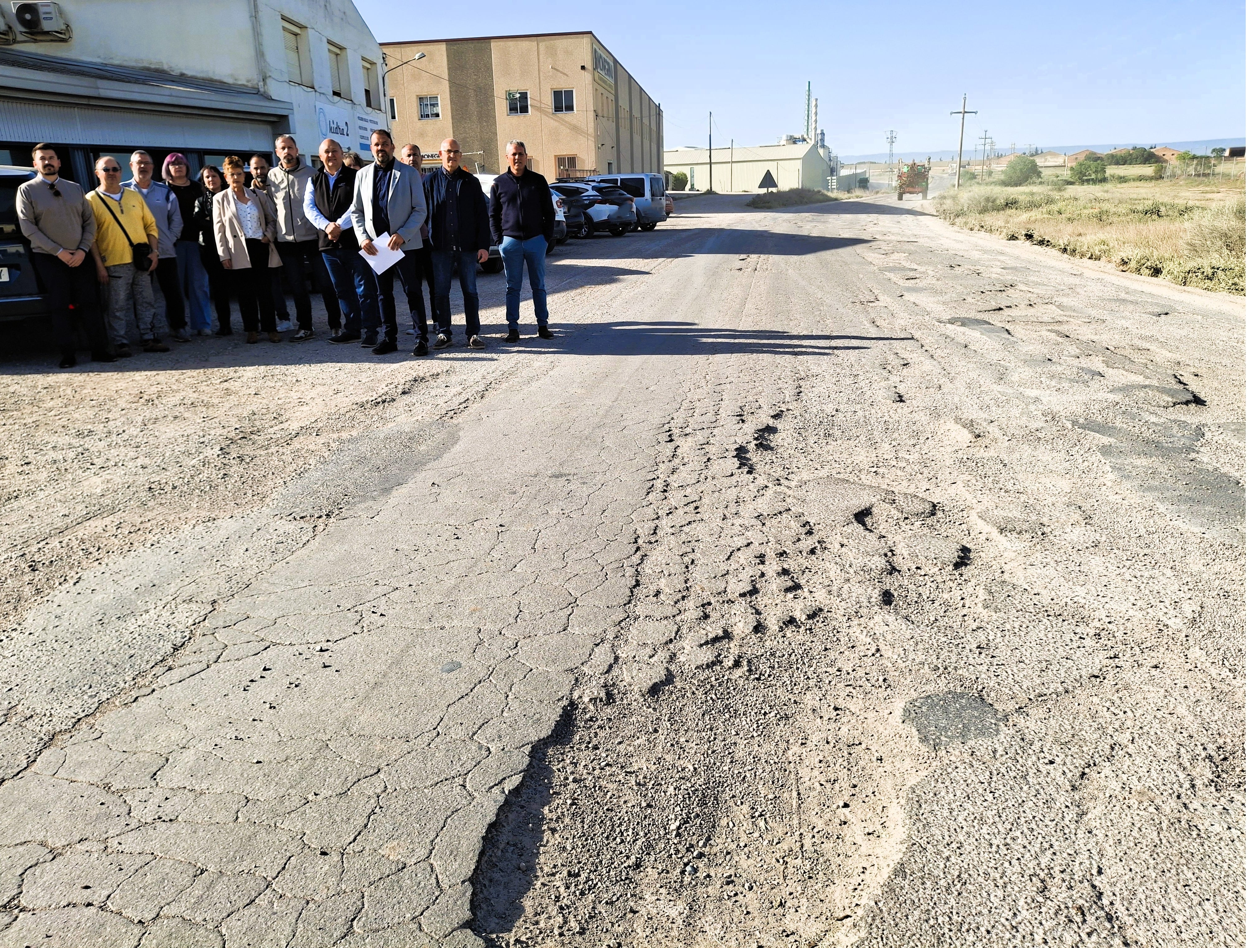 Imagen del primer acto reivindicativo en Monegros por las carreteras