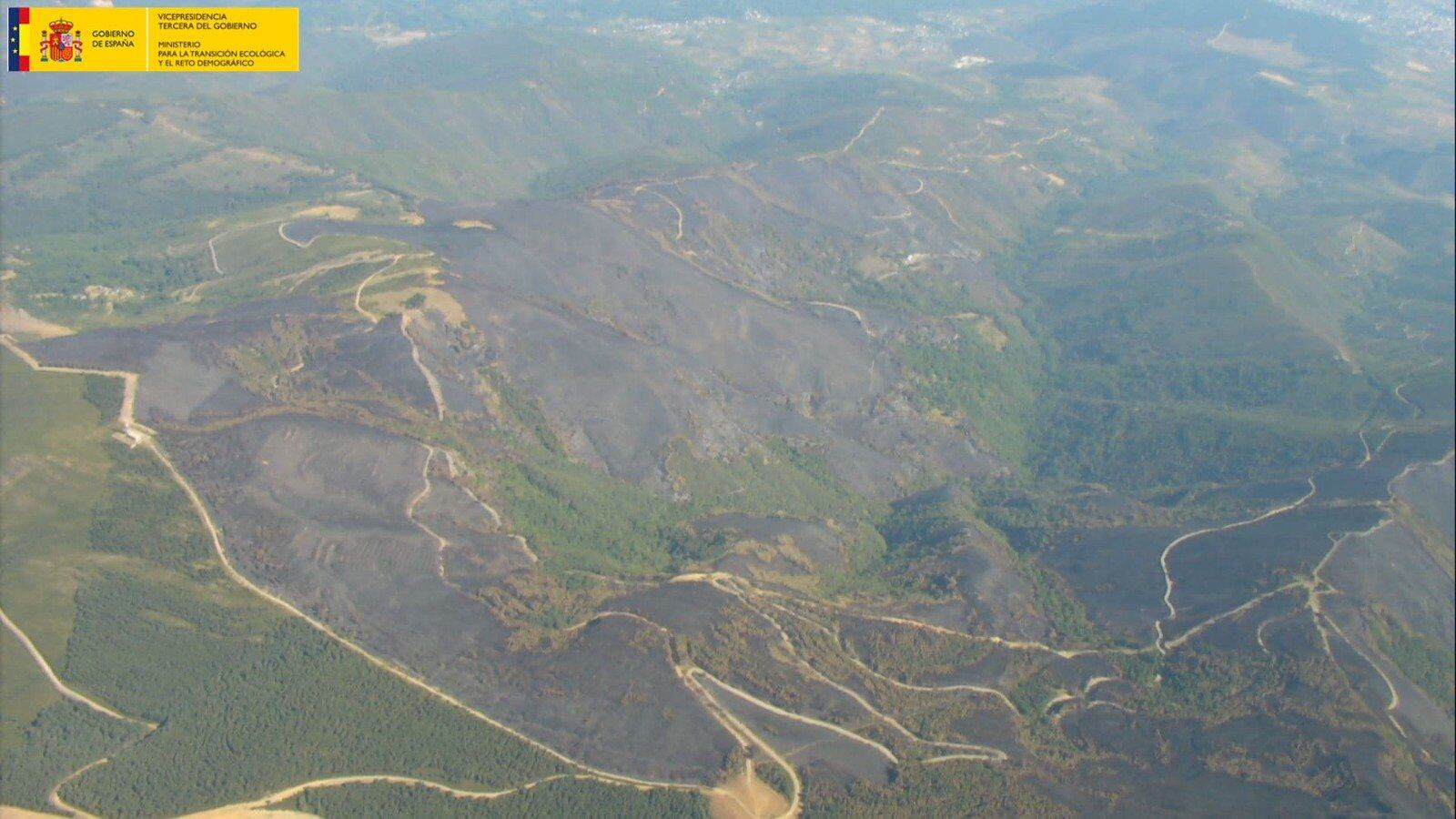 Foto aérea del incendio