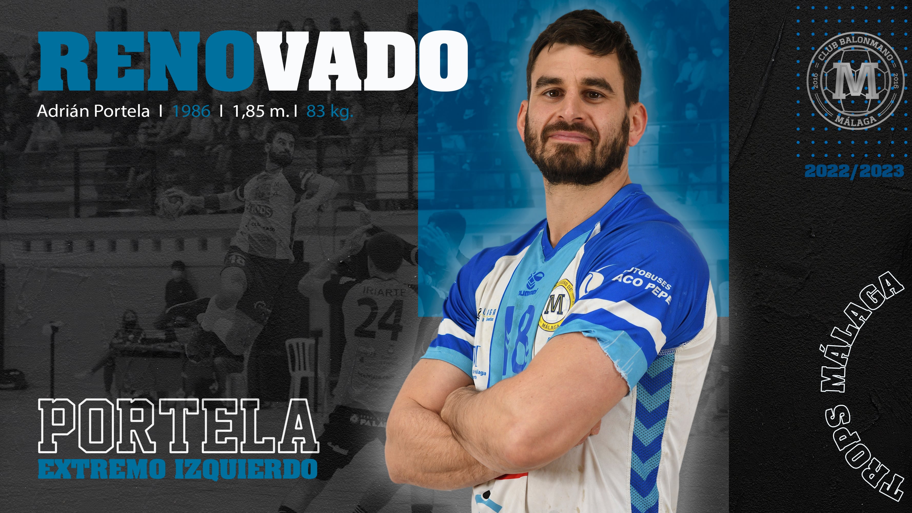 Anuncio de la renovación de Adrián Portela