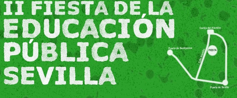 Cartel de la Fiesta de la Educación Pública en el Parque del Alamillo