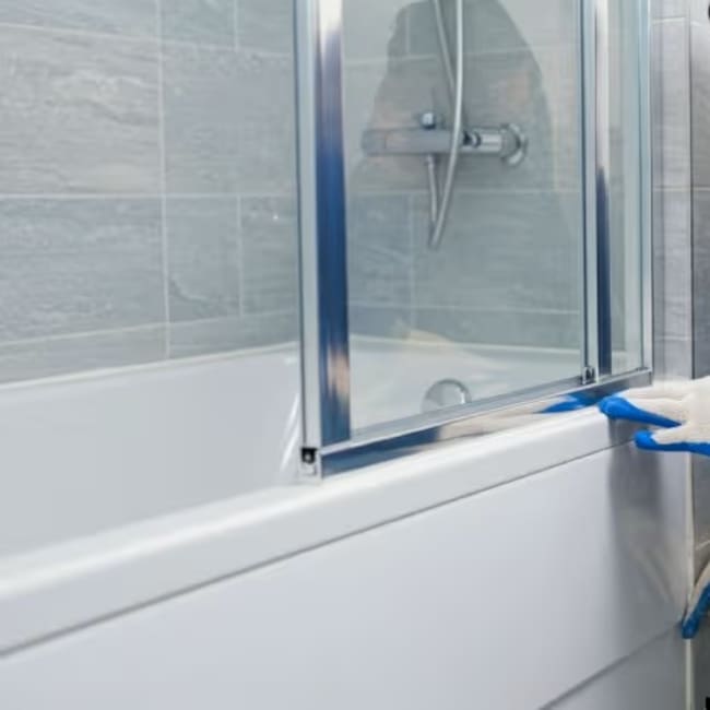 Un baño con bañera.