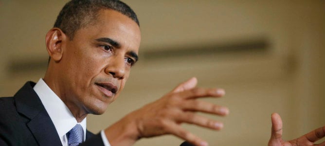 El presidente Barak Obama durante la conferencia de prensa en la Casa Blanca en Washington