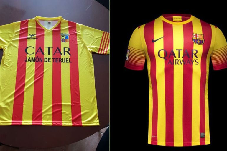 La camiseta de la polémica, y la que tuvo el FC Barcelona