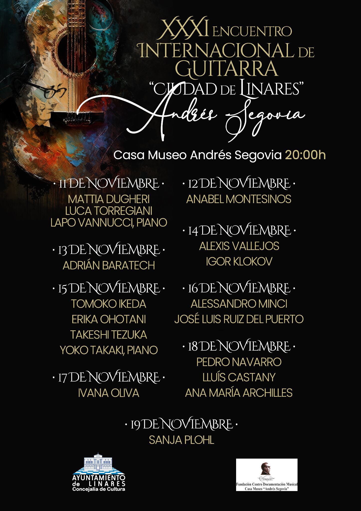 Programa Encuentro Internacional de Guitarra &quot;Ciudad de Linares&quot;