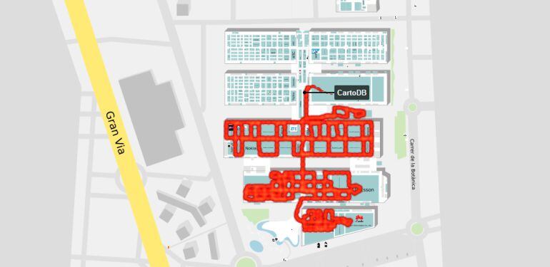 Mapa de los 20 km que hay que recorrer en el Mobile World Congress (ver más abajo)