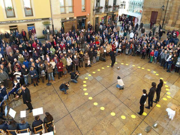 Momento de la performance de Amnistía Internacional