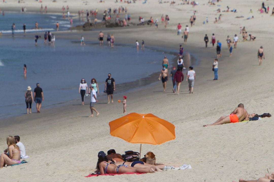 La playa de Samil, este fin de semana.