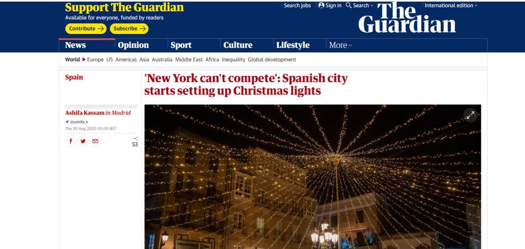 La noticia sobre Vigo publicada en The Guardian