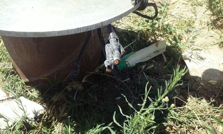 Estado en el que quedó la instalación tras el robo de cable de cobre