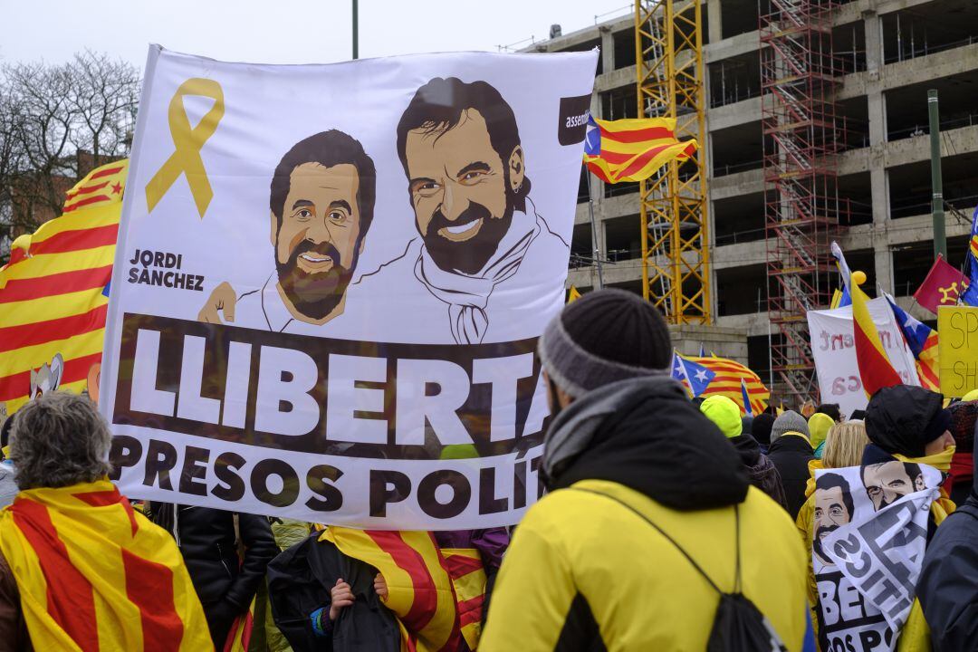 Manifestación en apoyo a los presos independentistas catalanes celebrada en 2017.