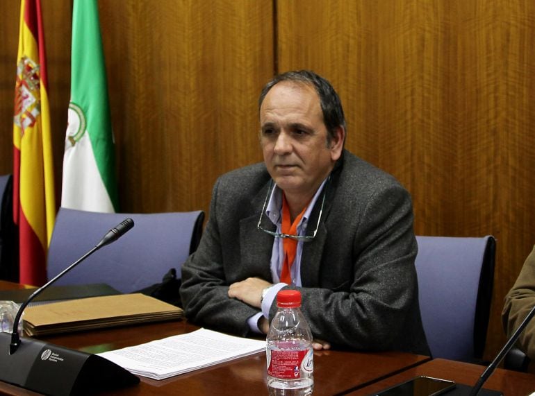 Manuel Gavilán Jiménez durante la comparecencia en la Comisión de Investigación de los Fondos de Empleo en el Parlamento Andaluz 