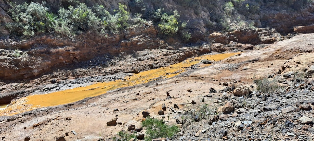 Escorrentías de residuos mineros en la Sierra Cartagena La Unión