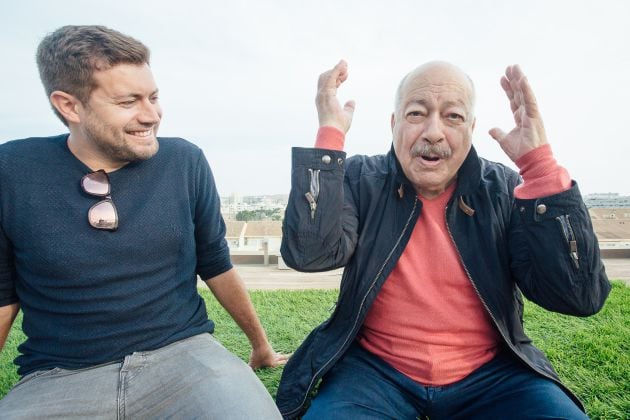 Vicente Hipólito (hijo) y Vicente Hipolito Díaz-Pacheco en la avenida de Alicante que lleva su nombre