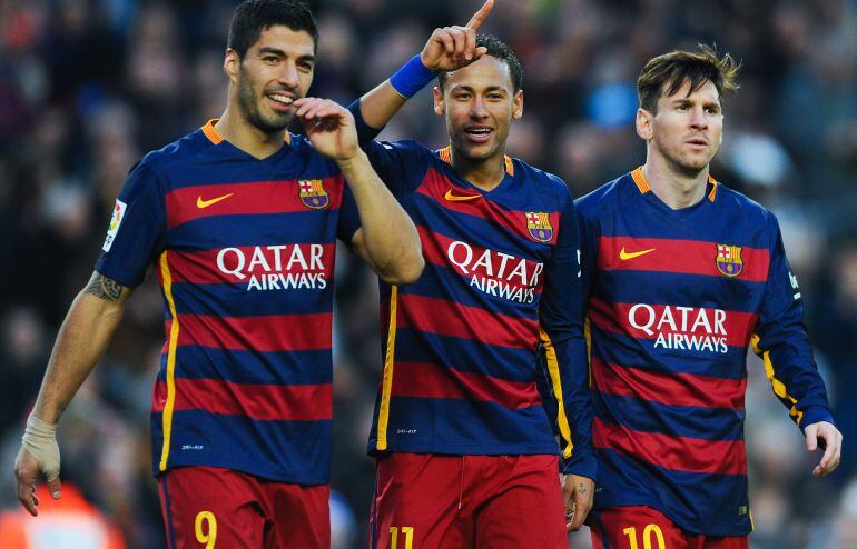 Suárez, Neymar y Messi, el tridente del F.C. Barcelona.