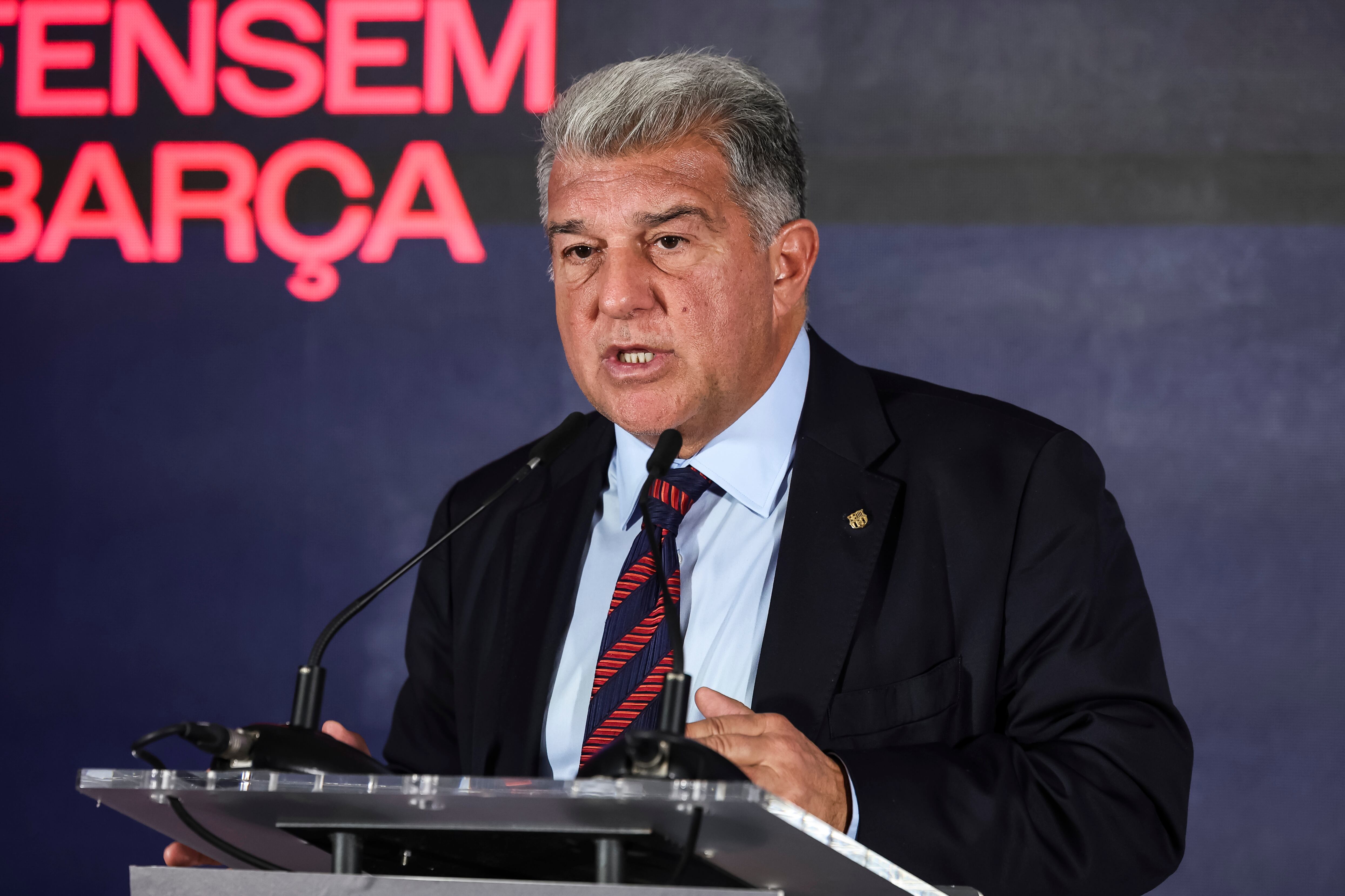 Joan Laporta, durante la presentación de campaña a las elecciones del FC Barcelona