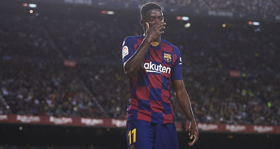 Ousmane Dembélé, en el partido entre el Barcelona y el Sevilla.