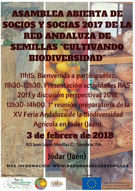 Cartel anunciador de la asamblea que tiene lugar este sábado, 3 de febrero