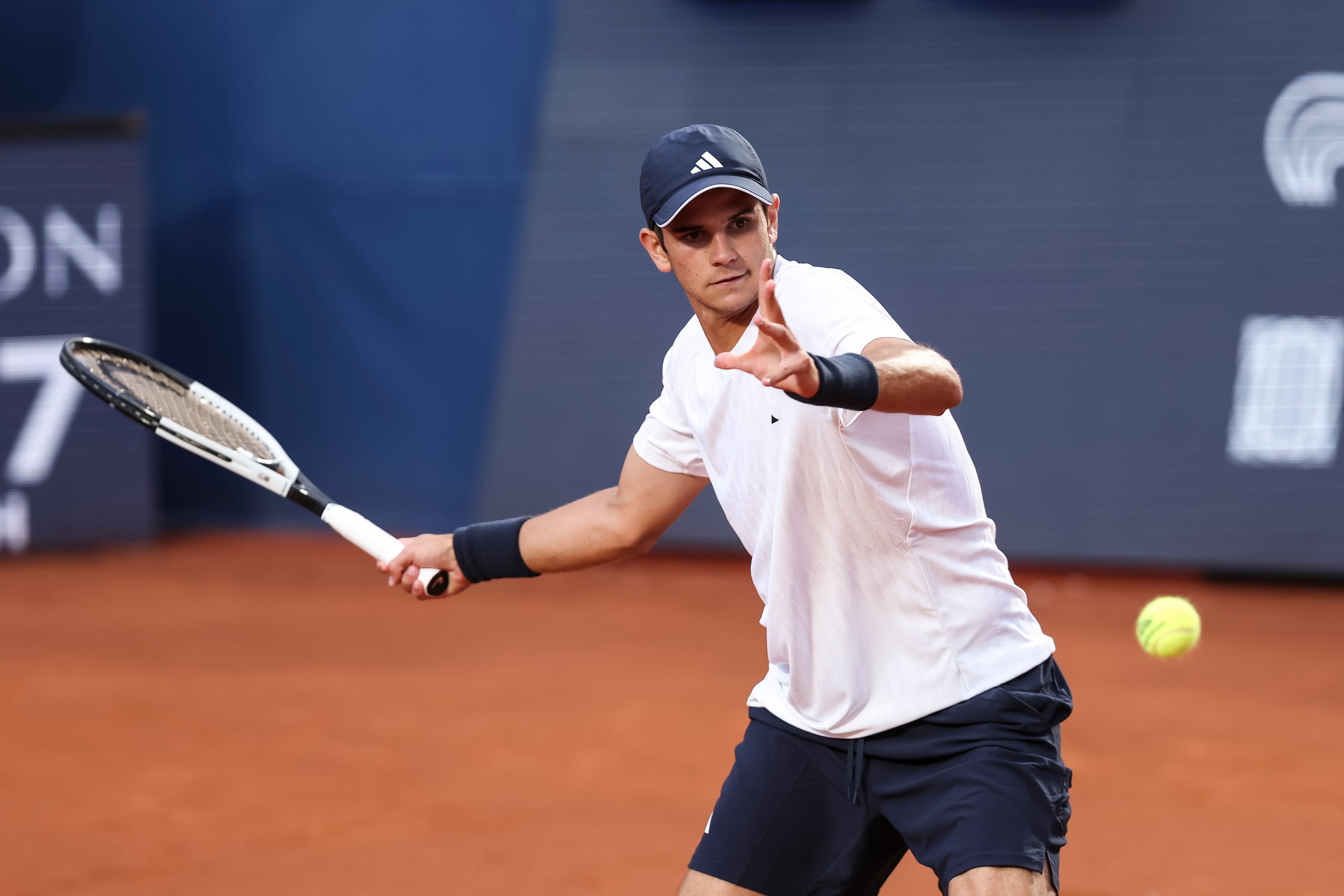 Rafa Jódar, durante un partido en el Conde de Godó 2026