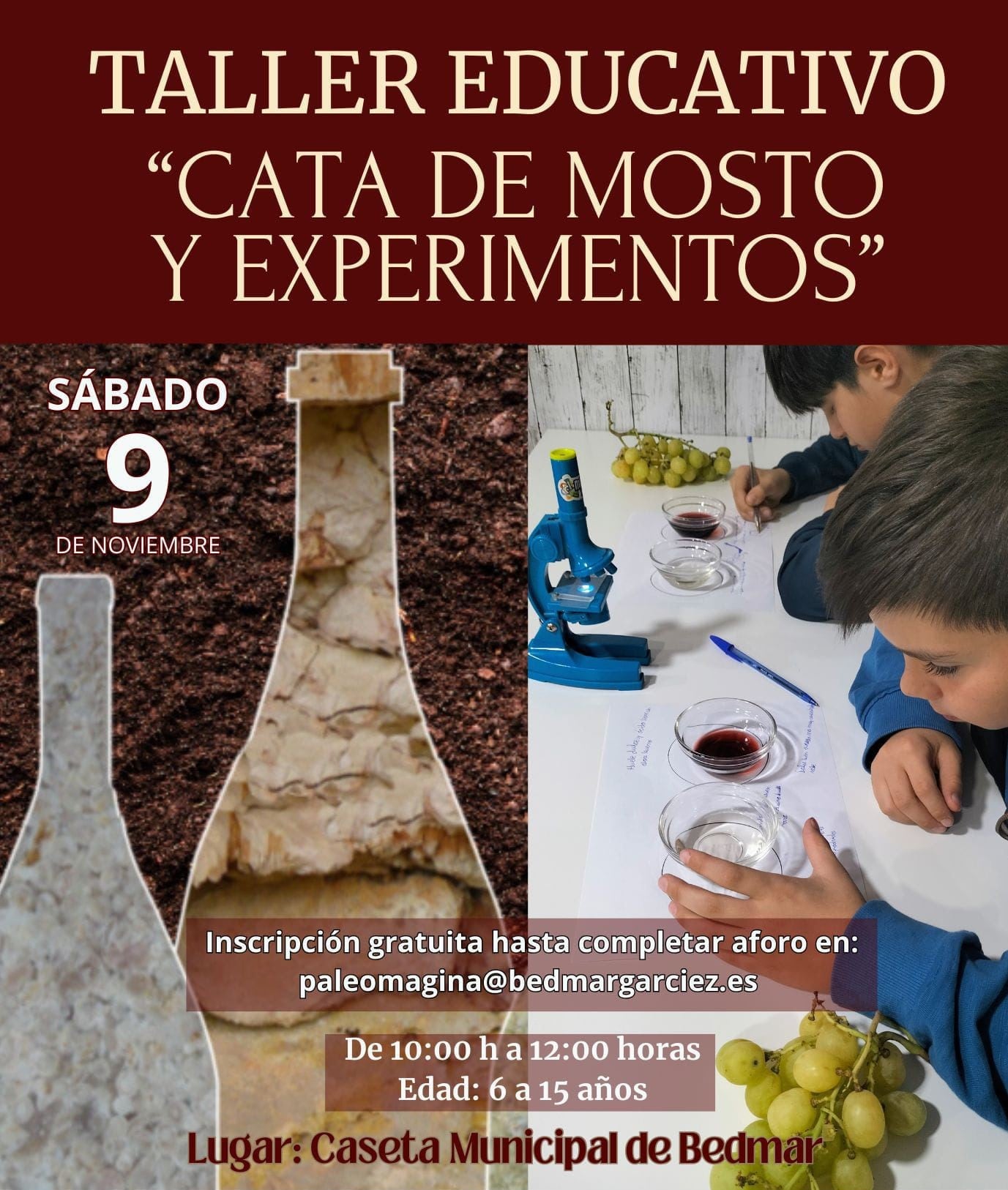 Cartel anunciador de los talleres infantiles