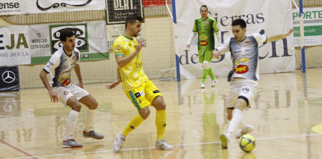 Un momento del partido entre el Jaén FS y el Aspil Ribera Navarra.