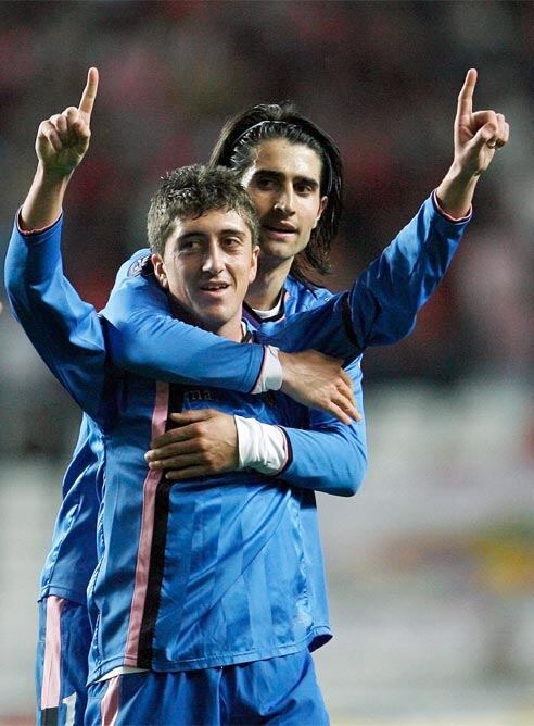 De la Red y Pablo Hernández celebran el segundo tanto del Getafe