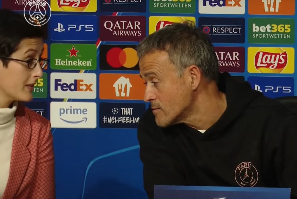 Luis Enrique, en la rueda prensa previa al partido entre PSG y  Bayern de Múnich de Champions League