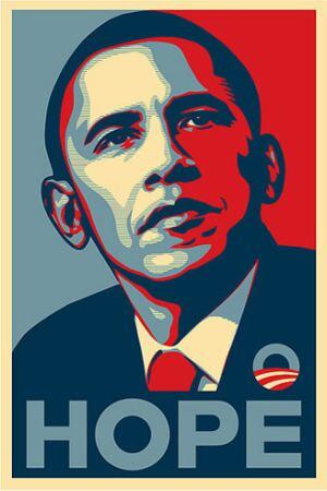 El famoso cartel &#039;Hope&#039; de la campaña de Obama.