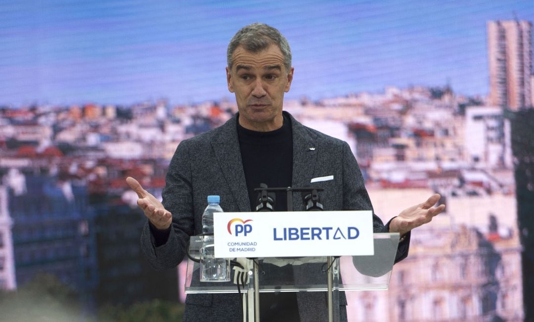 Toni Cantó durante un acto del Partido Popular de Madrid previo a las elecciones autonómicas celebradas en mayo de 2021