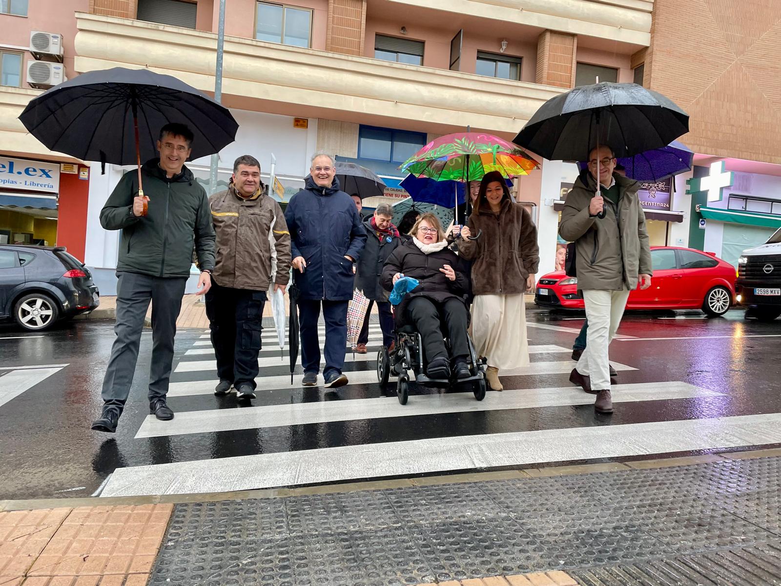 Paso de peatones accesible en Cáceres