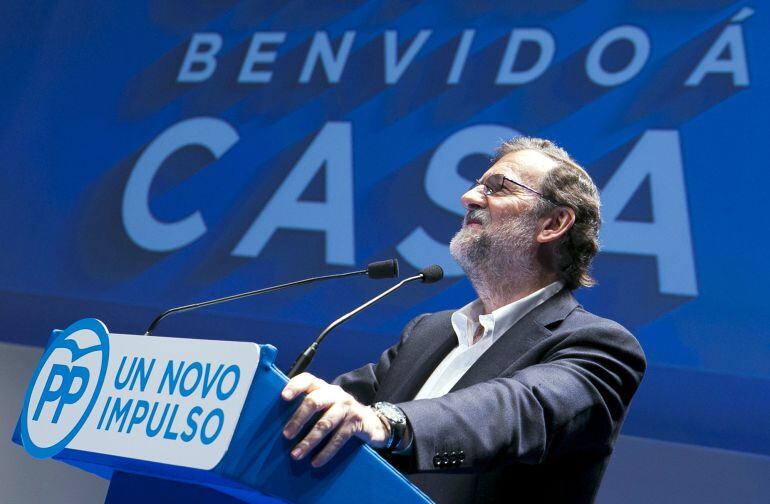 Mariano Rajoy en el congreso provincial de los populares en Pontevedra