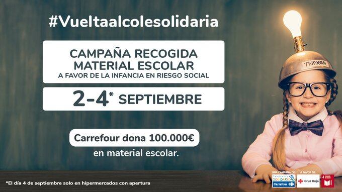 Cartel de la campaña &#039;Vuelta al cole solidaria&#039;