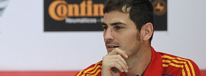 Casillas, durante la rueda de prensa