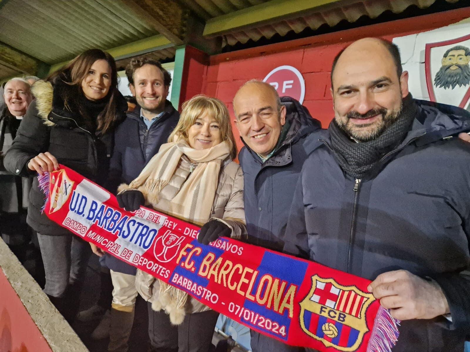 Fernando Torres, alcalde de Barbastro, en el Partido de la Copa del Rey