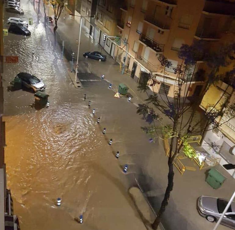 Imagen de las lluvias este sábado en Novelda