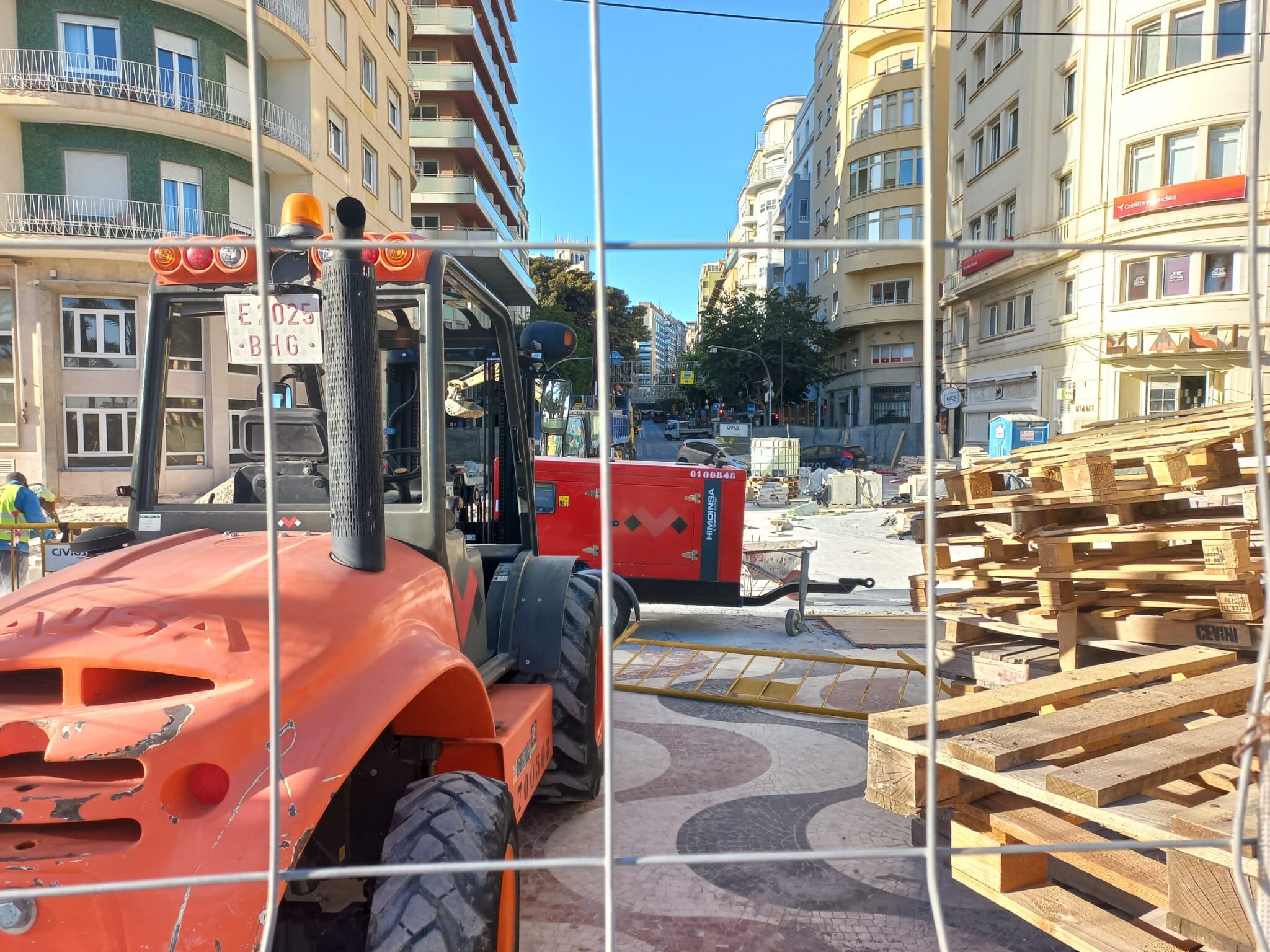 Obras de peatonalización en el último tramo de la Rambla con la Explanada