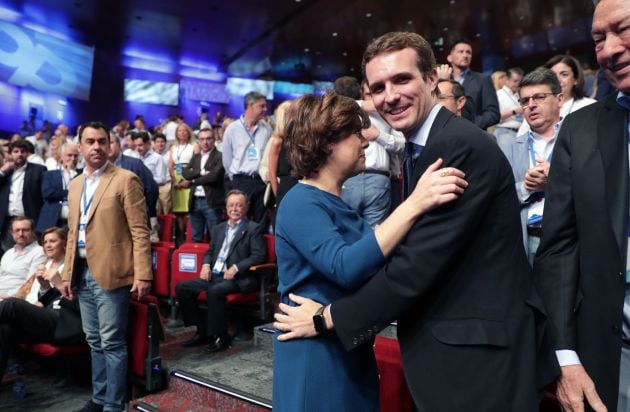 Los candidatos a la Presidencia del PP, Soraya Sáenz de Santamaría y Pablo Casado