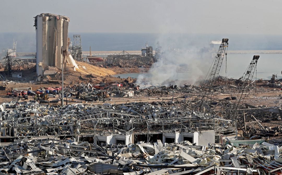 Imagen Beirut (Líbano) al día siguiente de la explosión del almacén en el puerto. 