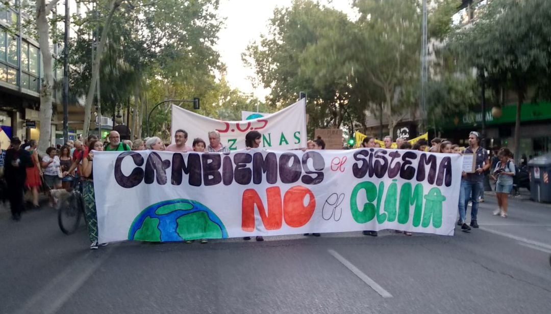 Cabecera de la movilización Fridays For Future en Córdoba