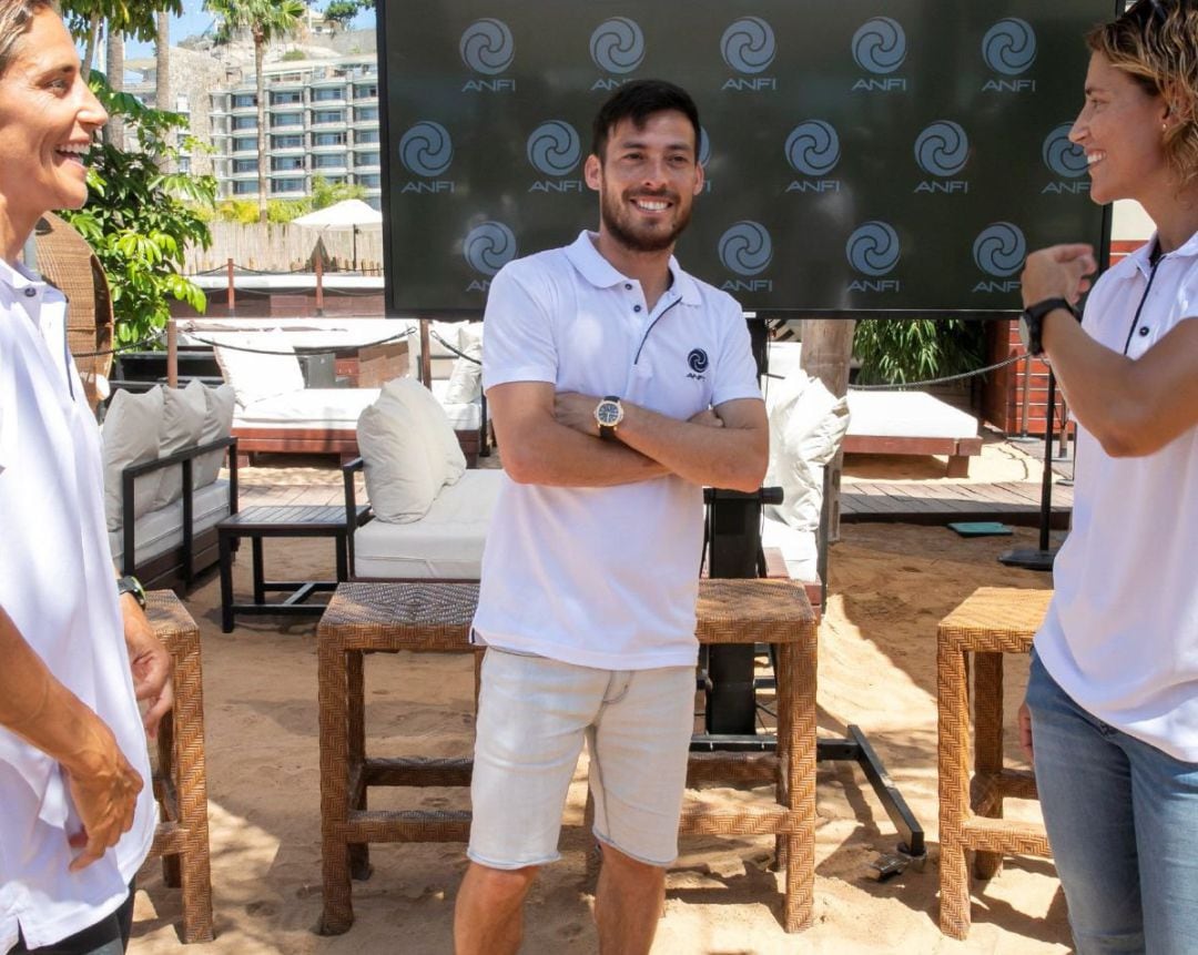 David Silva durante la presentación de un evento en las Islas Canarias